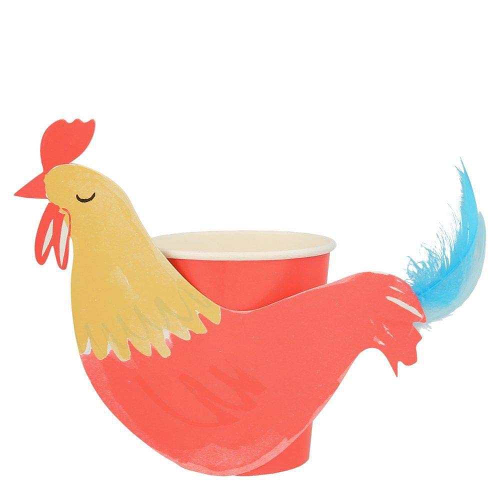 Meri Meri Rooster Farm Animal Paper Party Cups Decorations x 8 | Amazon (UK)