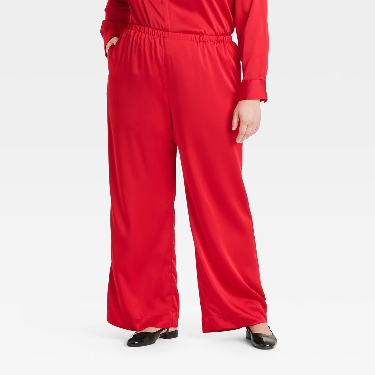 Women's Mid-Rise Straight Leg Satin Pull-On Pants - A New Day™ | Target