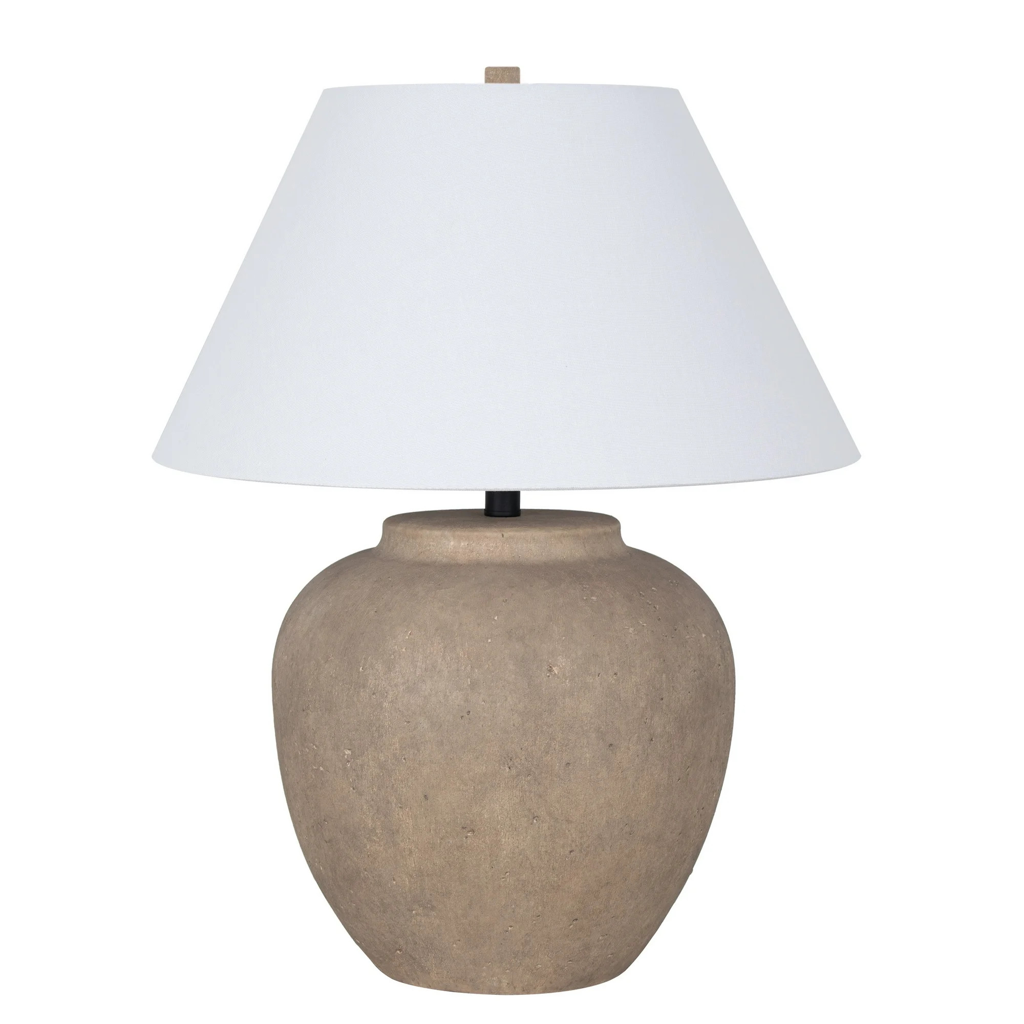 Cooper Ridge Ceramic 26" Table Lamp with Linen Shade, Light Grey Concrete-like | Walmart (US)