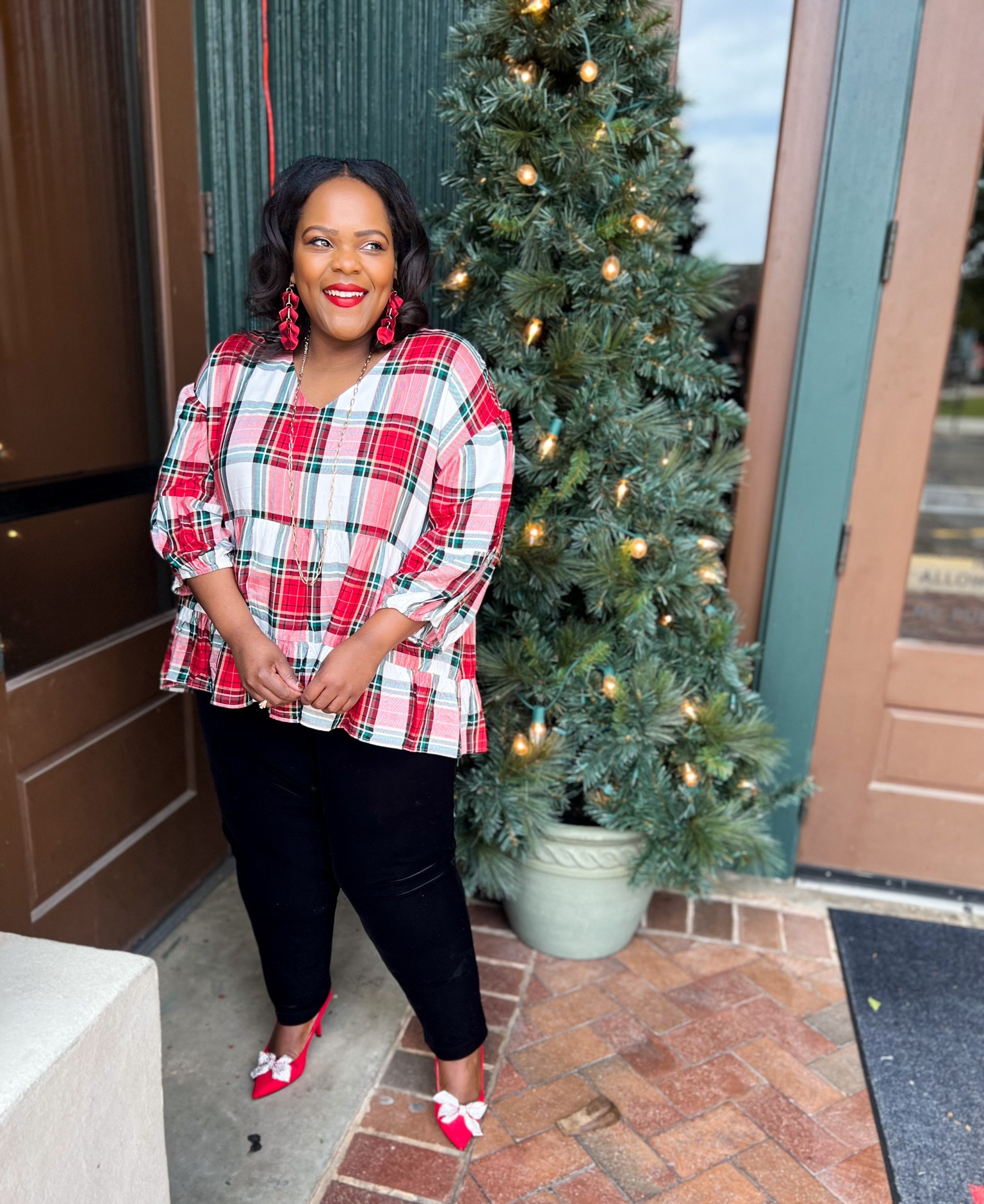 Tartan plaid blouse 🎄💃🏾⭐️ 

#LTKHoliday #LTKcurves #LTKunder50