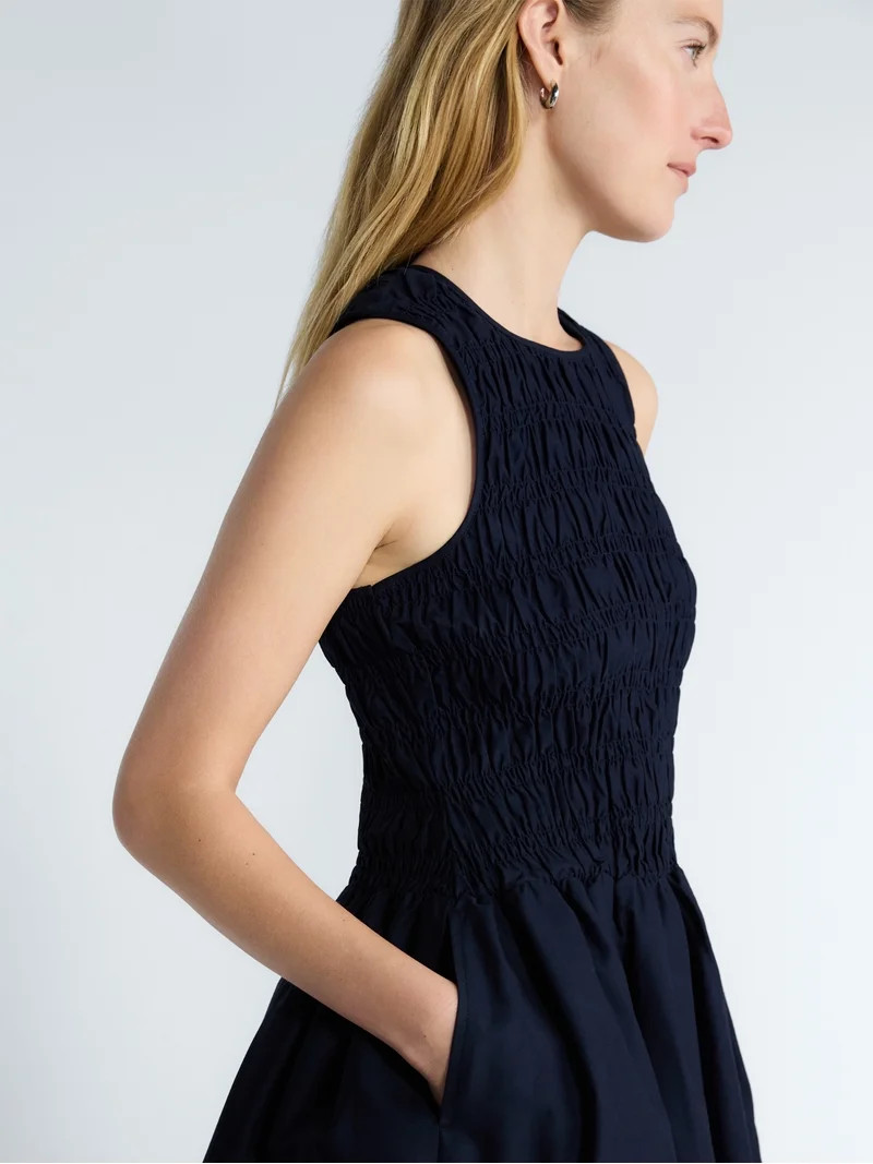 Free Assembly Women's and Women's Plus Smocked Cotton Sleeveless Mini Dress, Sizes XS-4X | Walmart (US)