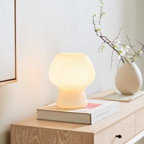 Ribbed Glass Table Lamp (9"–18") | West Elm (US)