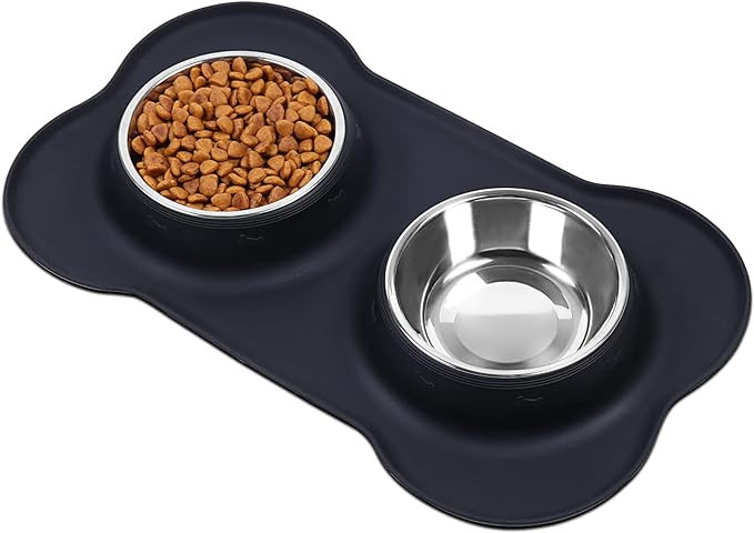Vivaglory Dog Bowls Stainless Steel Water and Food Puppy Cat Bowls with Non Spill Skid Resistant ... | Amazon (US)