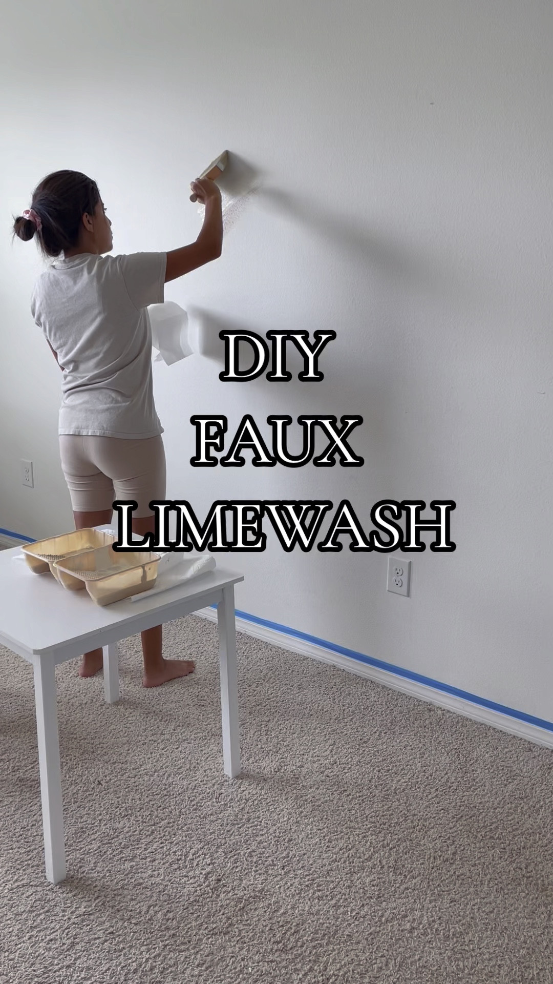 DIY Faux Limewash Accent Wall 🎨 
.
I am currently in my “making our house a home era” 😍 This summer, my main project has been creating a delightful play area for the children. I am excited to share the steps I took to achieve this stunning limewash wall. Although there were moments where I was tempted to give up, I trusted the process and the end result is truly breathtaking!
.
#DIY #Limewash #homedecor #playroom