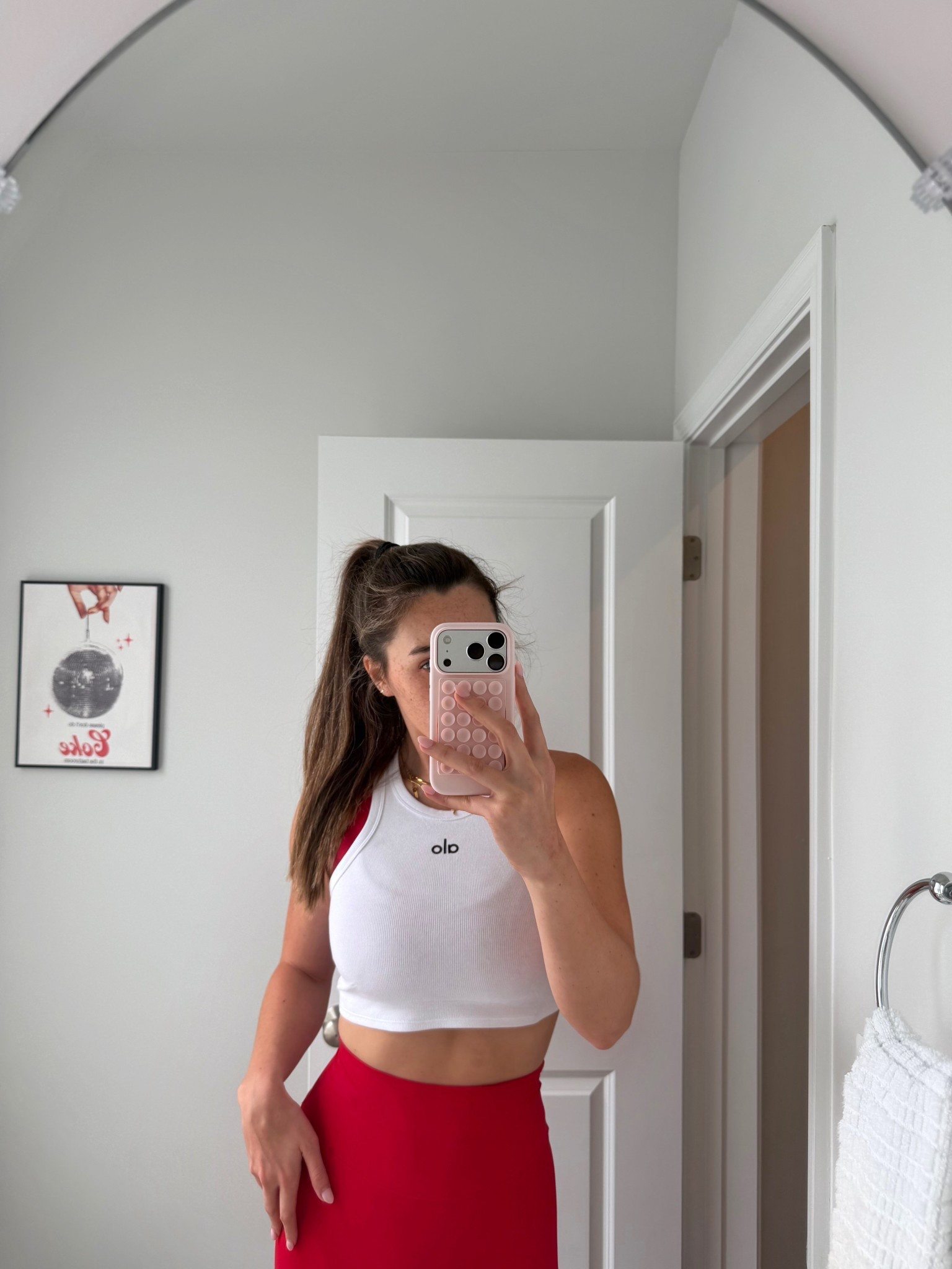 Size S in the Alo tank! I got an XS/S D/DD Cup in the Lululemon Bra and a size 4 (6” inseam) in the Lululemon Align Shorts 

#LTKActive #LTKfitnessgoals #LTKootd