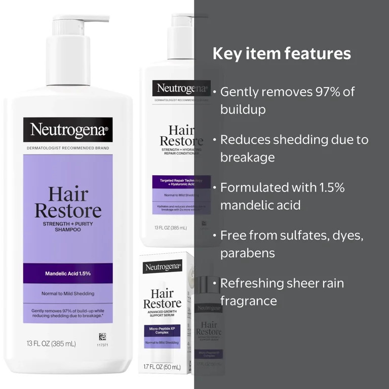 Neutrogena Hair Restore Shampoo, Conditioner & Serum Bundle | Walmart (US)
