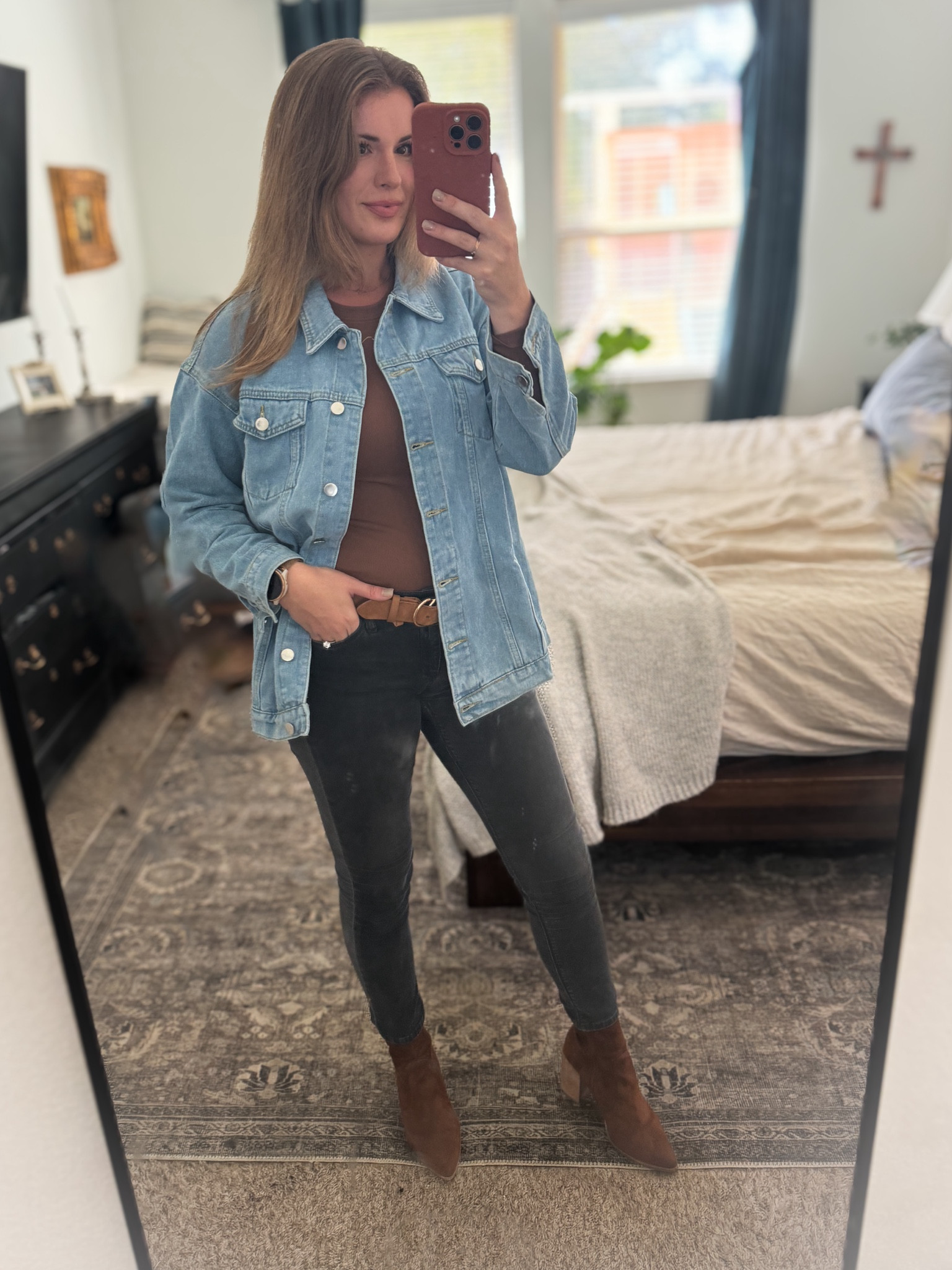 Fall outfit with denim jacket. This three pack of longsleeve spandex shirts are a fall must have! 

#LTKSeasonal #LTKstyletip