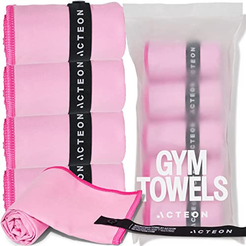 Acteon Microfiber Gym Towels 5 Pack – Quick Dry, Silver ION Odor-Free, Super Absorbent Sweat Towels for Women, Workout, Yoga, Pilates, Tennis, Running, Swimming, Travel – 16x30.5 Inch (Lavender Rose) | Amazon (US)
