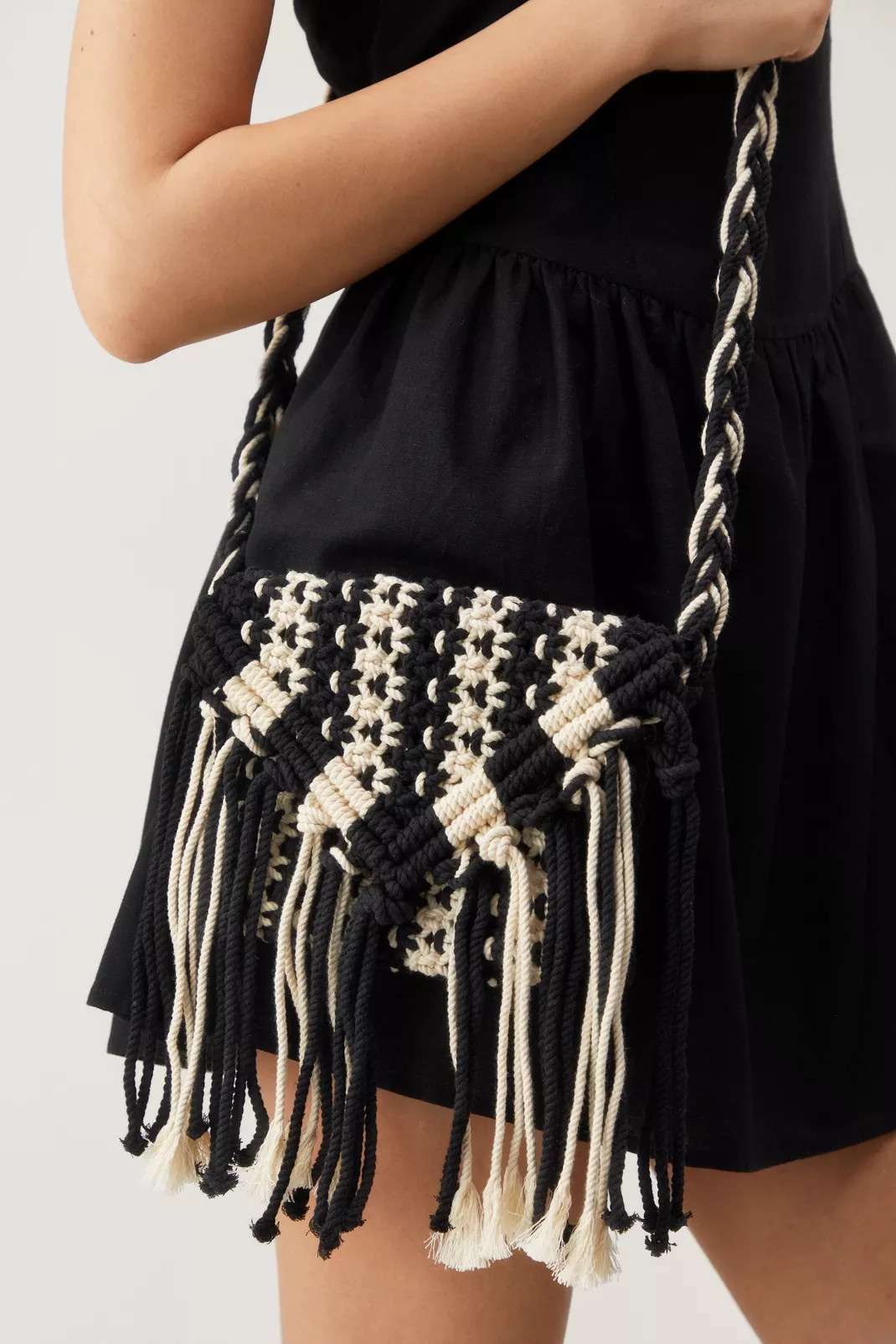 Mono Crochet Tassel Crossbody Bag | Nasty Gal US