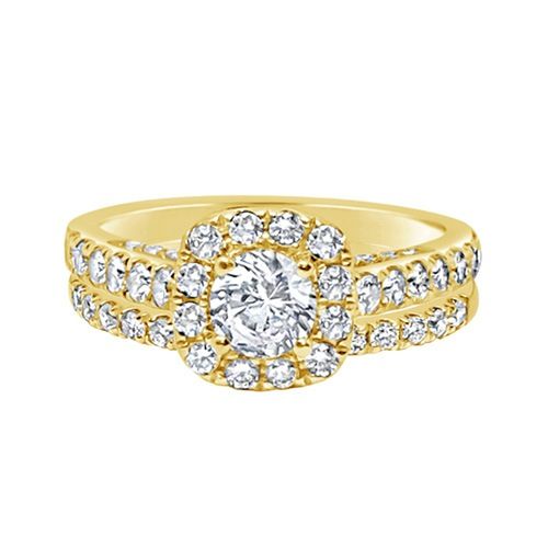 1 1/2 ct. tw. Diamond Wedding Set in Yellow Gold | Fred Meyer Jewelers