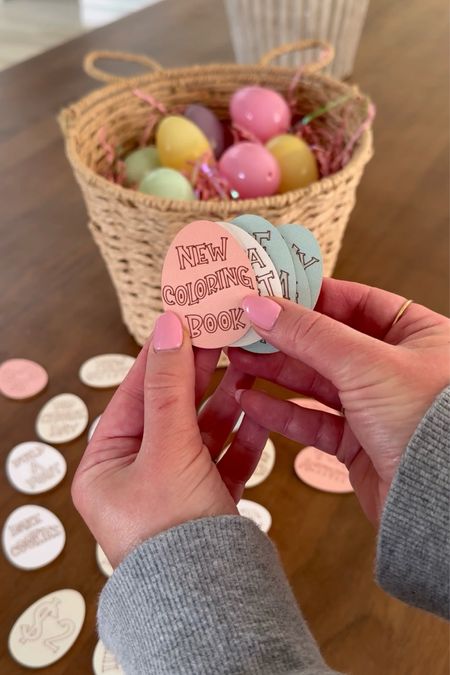 Easter egg hunt tokens✨ great alternative to candy, coins, or small toys! 

-Basket comes in white too! Pastel plastic Easter eggs are a 48ct for $3! 

#LTKSeasonal
