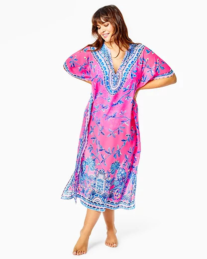 Women's Cuca Maxi Caftan Cover-Up Size Small/Medium, Slathouse Jungle Engineered Coverup - Lilly Pul | Lilly Pulitzer