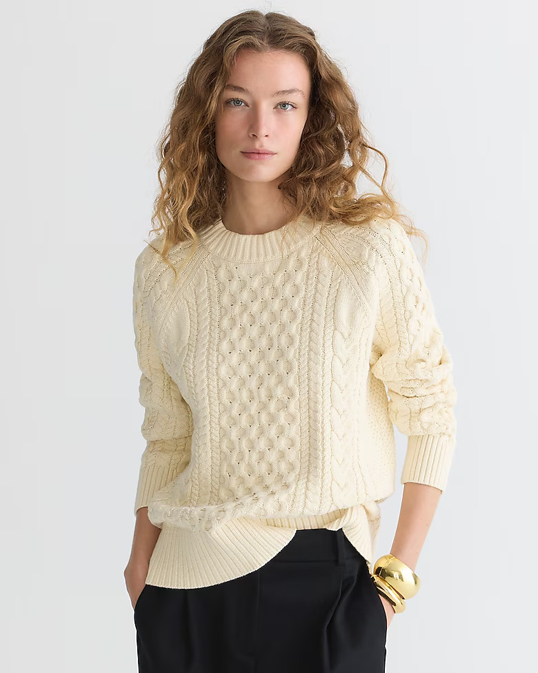 Cable-knit crewneck sweater | J. Crew US