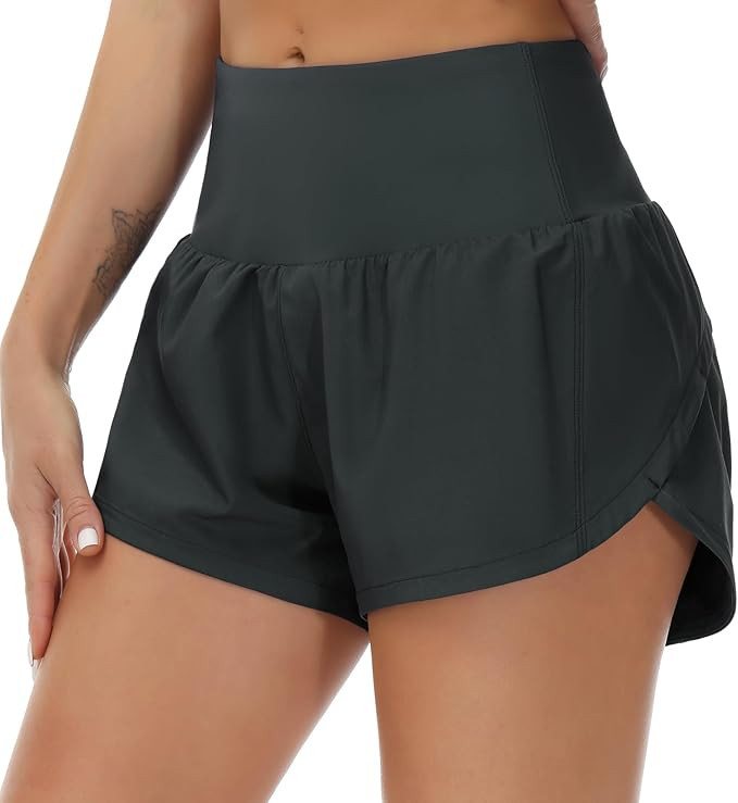 THE GYM PEOPLE Womens High Waisted Running Shorts Quick Dry Athletic Workout Shorts with Mesh Lin... | Amazon (US)