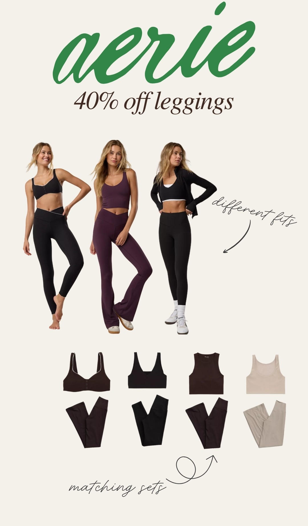 Aerie legging sale + sale on sale 🤎

matching sets | active wear 


#LTKSaleAlert #LTKActive #LTKfitnessgoals