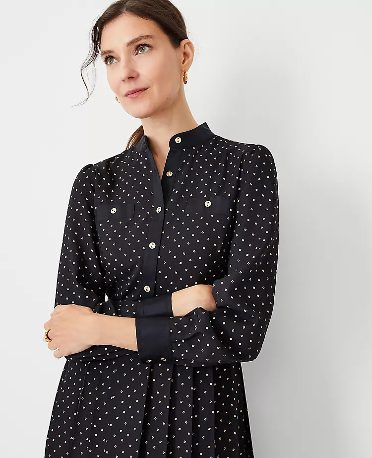 Paisley Pleated Shirtdress | Ann Taylor (US)