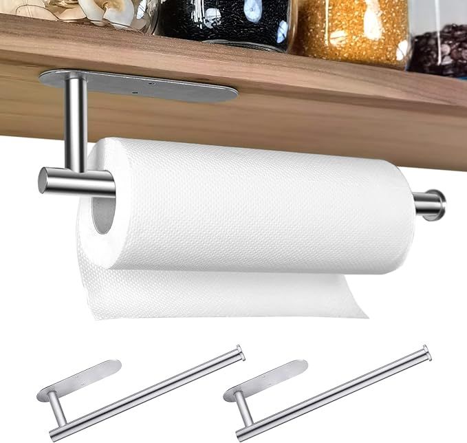 Paper Towel Holder Under Cabinet 2 Pack Stainless Steel Paper Towel Roll Holders for Kitchen, Bat... | Amazon (US)