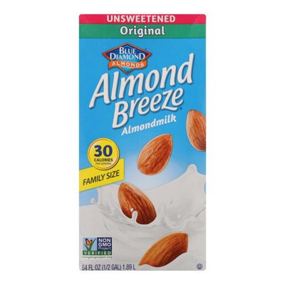 Almond Breeze Unsweetened Orginal Almond Milk - Case of 8/64 oz | Target