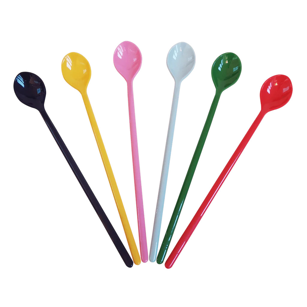 Melamine Latte Spoons in Assorted 'Favorite' Colors - Bundle of 6 | Rice By Rice