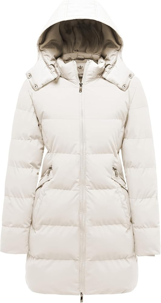 WenVen Women's Warm Thickened Parka Coat Winter Puffer Jacket with Removable Hood | Amazon (US)