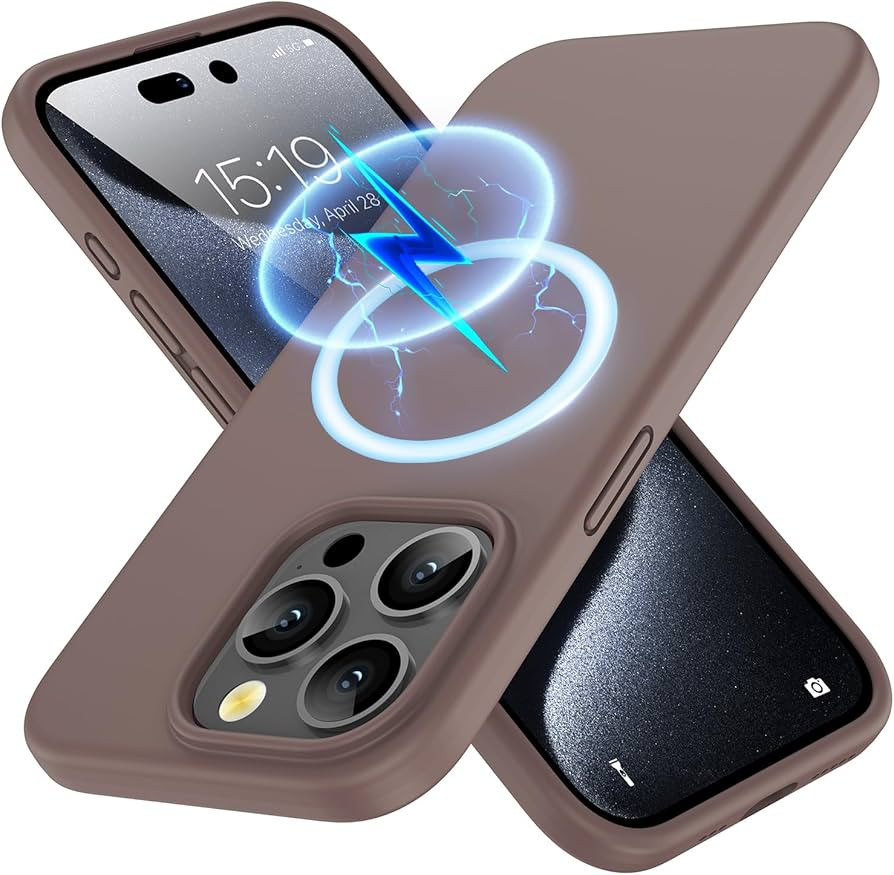 Kimguard Silicone Magnetic Case for iPhone 15 Pro Magsafe Case Silicone Phone Case with Microfibe... | Amazon (US)