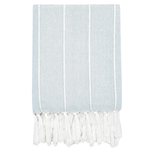 Liora Cotton Throw Colour: Light Blue, Size: 200 x 130cm | Temple & Webster AU