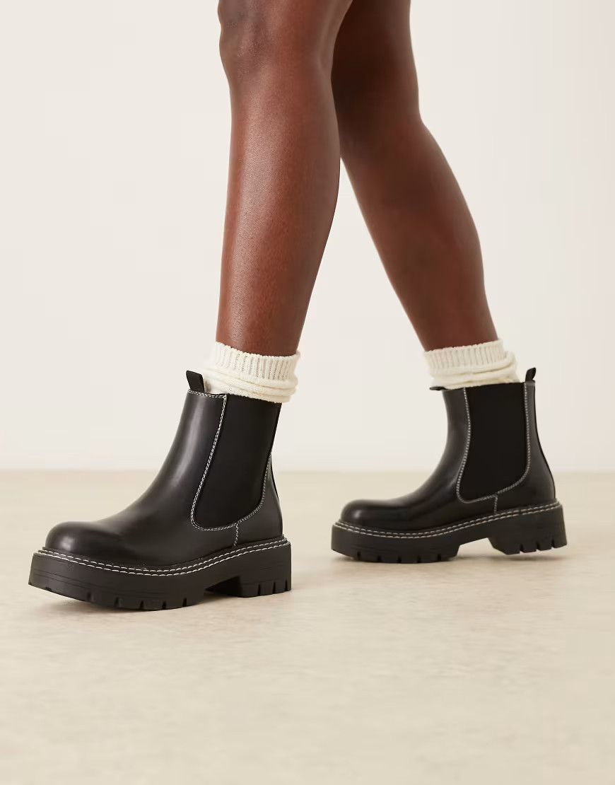 Glamorous chunky ankle boots in black | ASOS (Global)