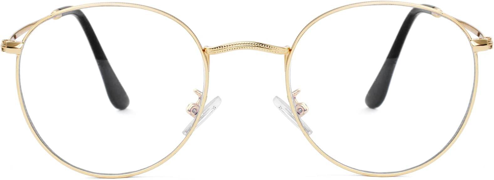 Kursan Classic Round Metal Clear Lens Glasses for Women Men Circle Frame Non-Prescription Eyeglas... | Amazon (US)