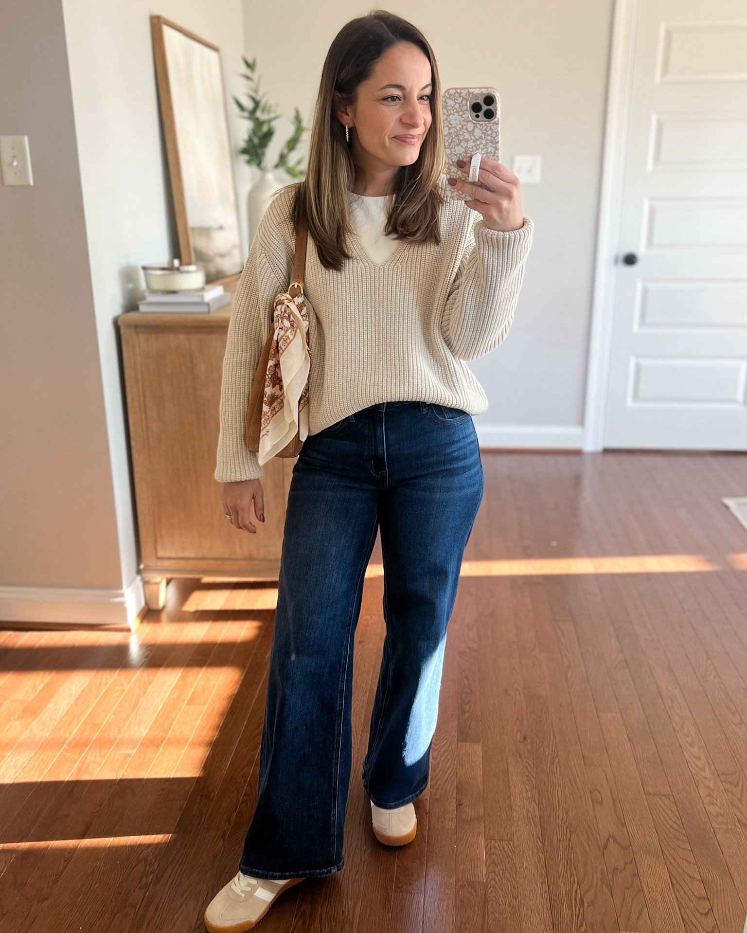 Three styles of petite-friendly Madewell jeans!

Outfit 1:
Perfect Vintage Wide Leg Jeans (Madewell): petite 24 in pipestone wash | 10.5” rise, 28” inseam
Beige sweater (Quince): xs
White top (Quince): xs
Sneakers (Gola): tts

Outfit 2:
Petite Mid-Rise Jeans Madewell Jules Slim-Straight Jean: petite 24 - true to size 98% cotton / 2% elastane 9” rise/ 24.5” inseam / 6” leg opening
Sweater (Kohl’s): petite xs
Boots: tts

Outfit 3:
Jeans (Madewell): petite 24 mckinney wash
 Layering Top (Quince): xs
Green Cardigan (Quince): xs
Flats: tts

My measurements for reference: I’m 4’10” and 105lbs. My bust, waist, and hip measurement is 32”, 24”, and 36”.

#LTKPetite #LTKootd #LTKSeasonal