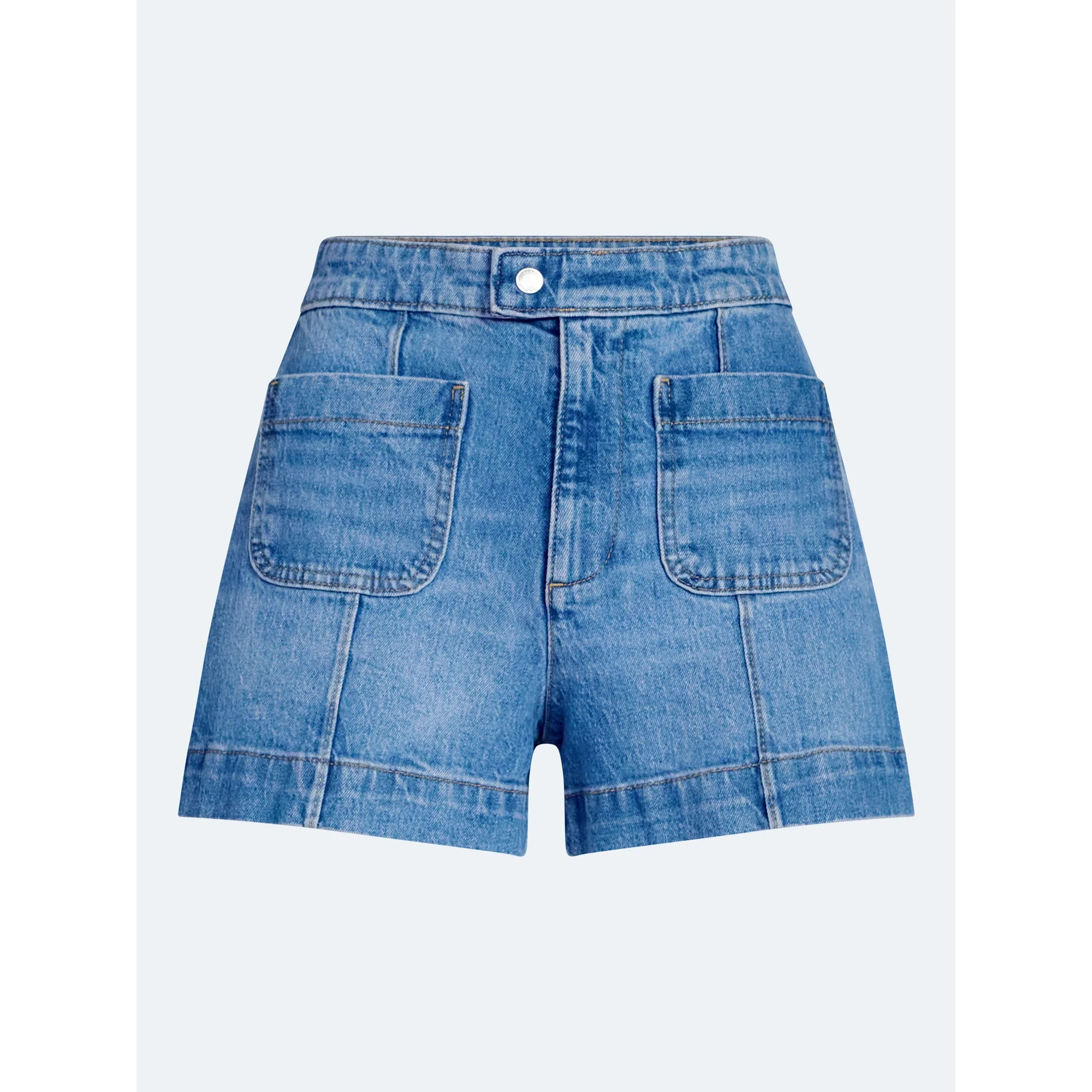 Free Assembly Women's Patch Pocket Denim Shorts, 3" Inseam, Sizes 0-18 - Walmart.com | Walmart (US)