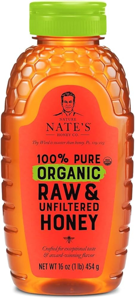 Nate's Organic 100% Pure, Raw & Unfiltered Honey - USDA Certified Organic - 16oz. Squeeze Bottle | Amazon (US)