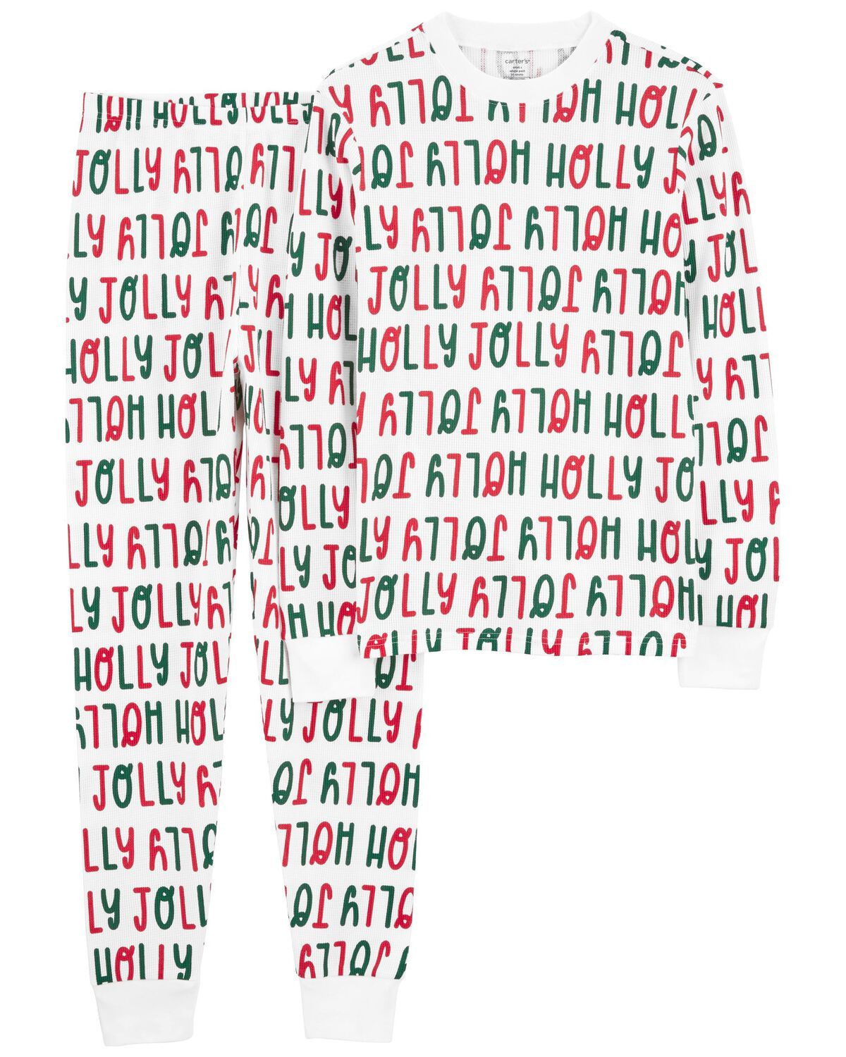 Multi Adult 2-Piece Holly Jolly Thermal Pajamas | carters.com | Carter's