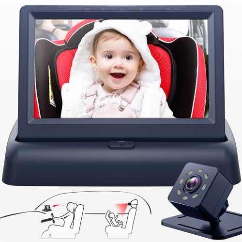Baby Car Mirror with 4.3'' HD Night Vision Function Display, Safety Car Seat Camera with Wide Cry... | Amazon (US)