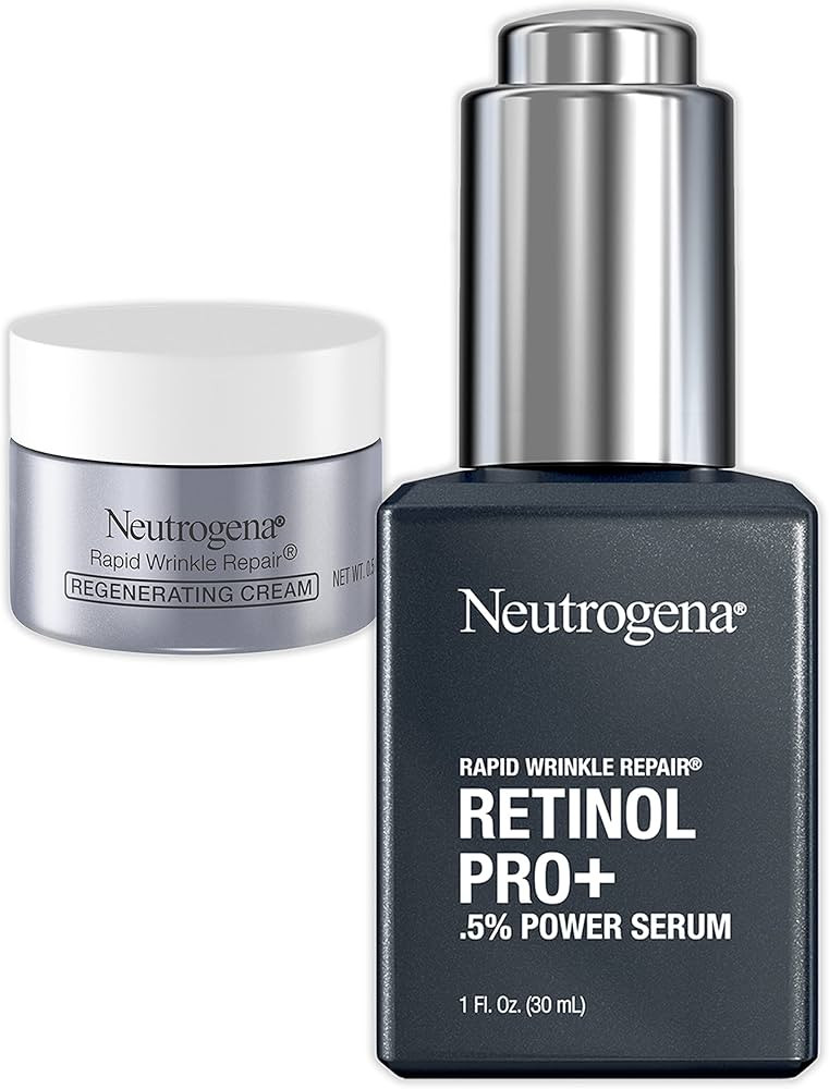 Neutrogena Anti-Aging Rapid Wrinkle Repair Retinol Regenerating Cream & Pro+, 0.5% Power Serum, T... | Amazon (US)