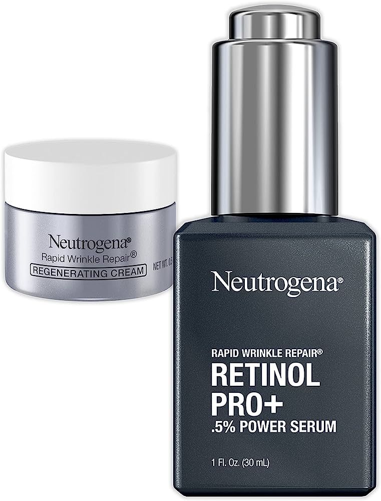 Neutrogena Anti-Aging Rapid Wrinkle Repair Retinol Regenerating Cream & Pro+, 0.5% Power Serum, T... | Amazon (US)