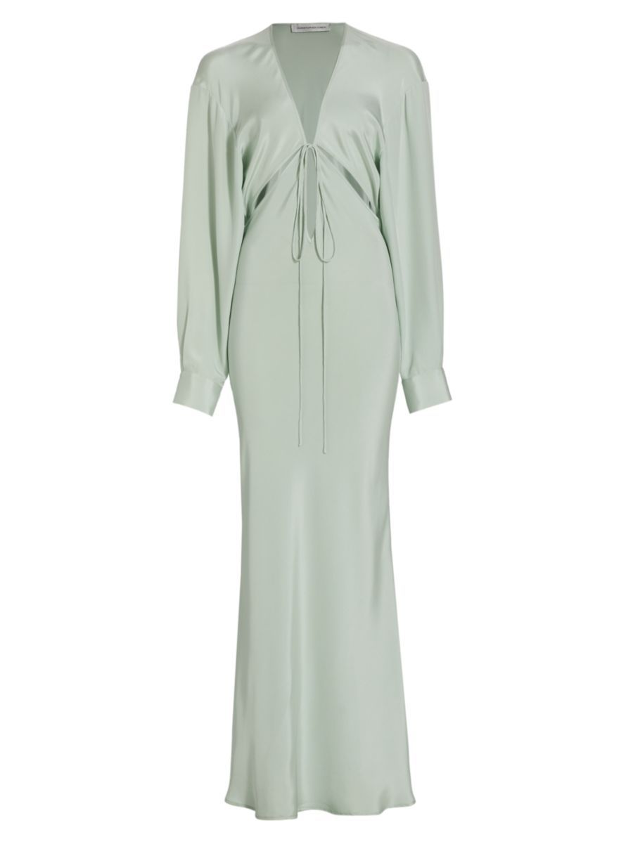 Triquetra Tie-Front Silk Dress | Saks Fifth Avenue