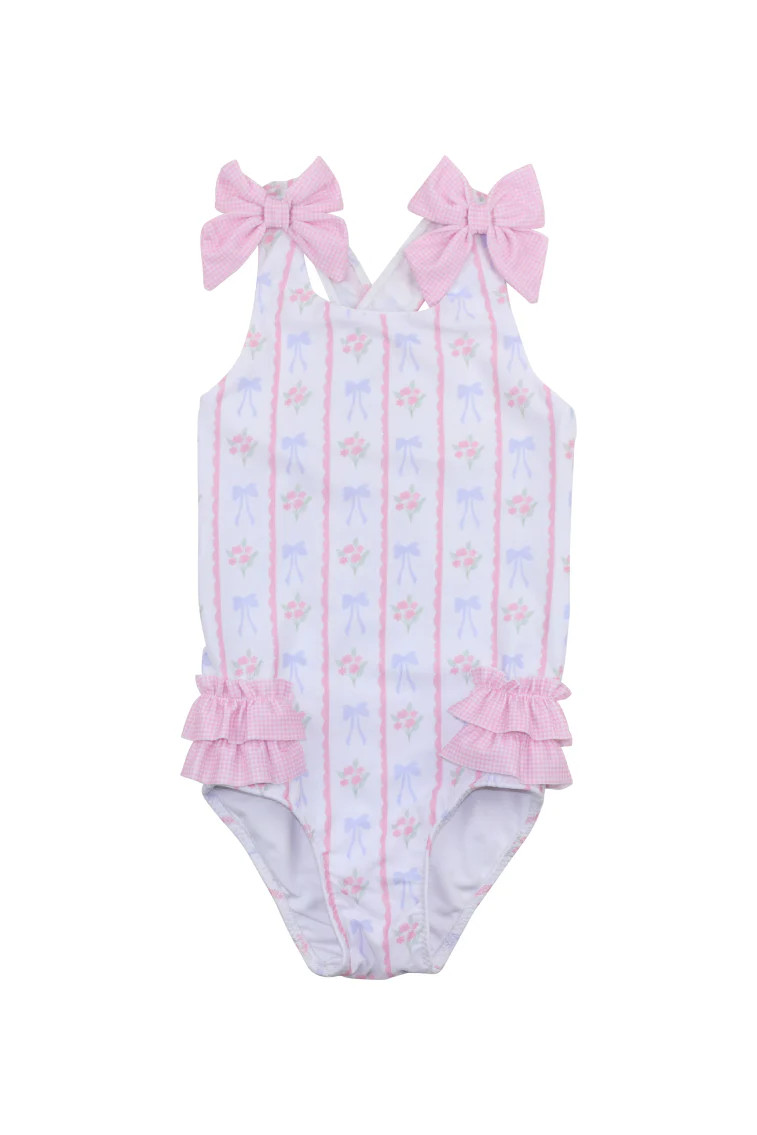 Cecil & Lou Girls Bouquest Lycra Swimsuit | LoveShackFancy