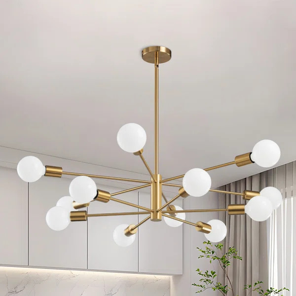 Croner 12 - Light Dimmable Sputnik Modern Linear Chandelier | Wayfair North America