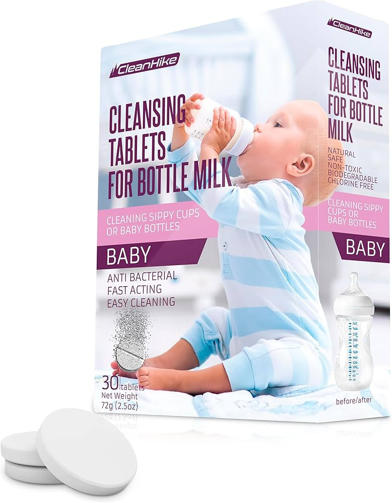 Baby Water Bottle Cleaning Tablets - (30 Pack) Natural Bottle Cleaner for Milk Bottles Tabs for S... | Amazon (US)