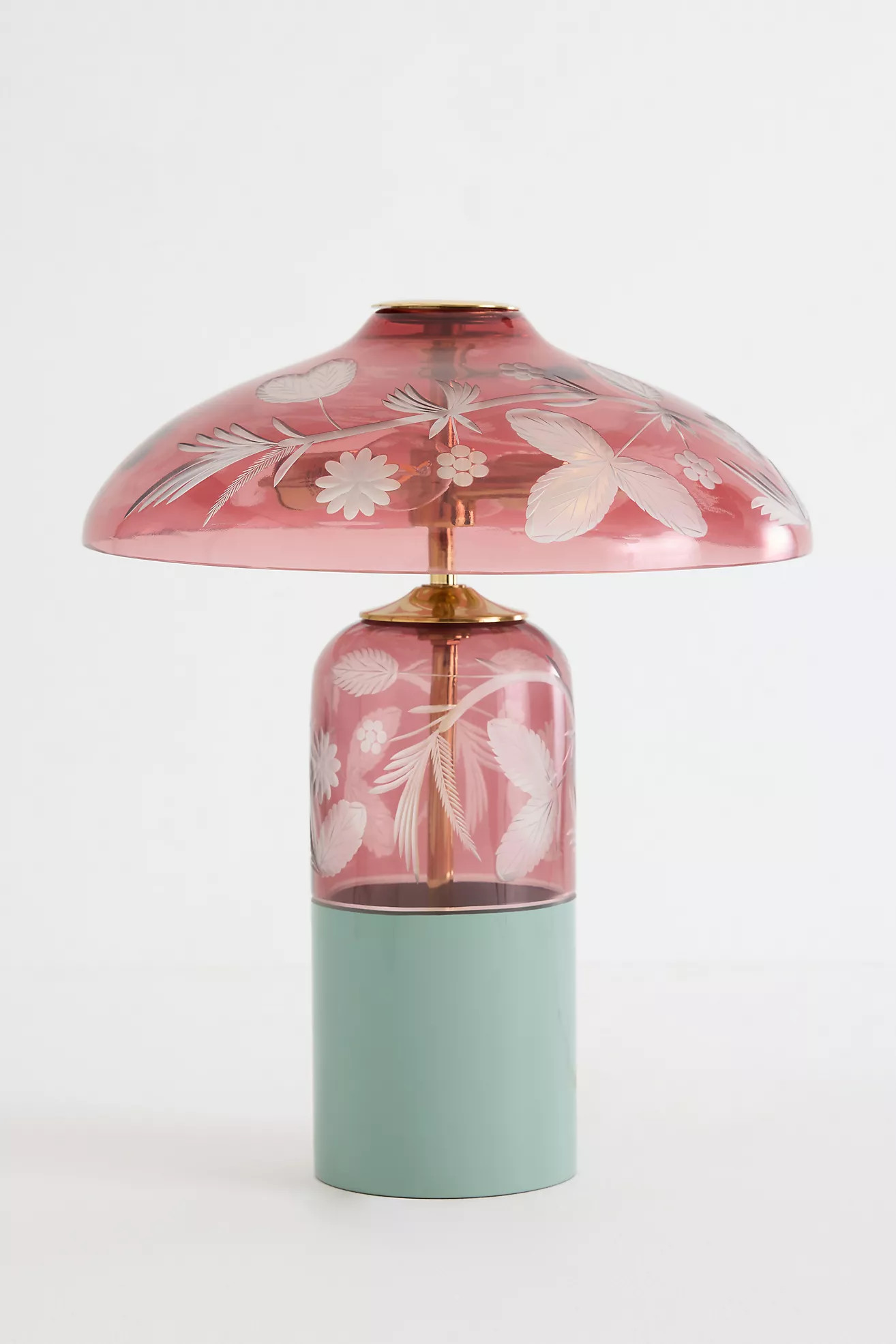 Cyndi Etched Flower Glass Table Lamp | Anthropologie (US)