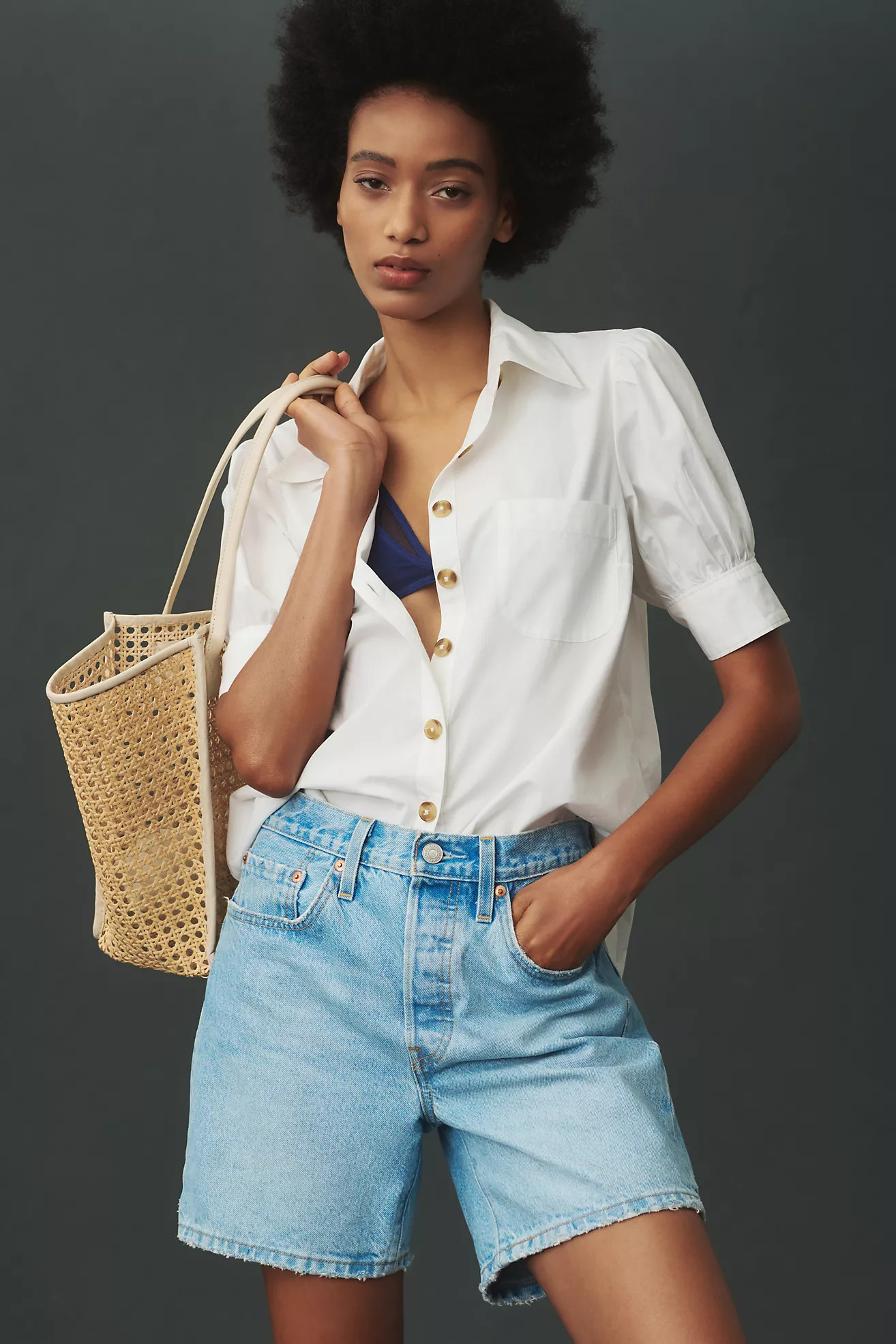 Maeve Puff-Sleeve Signature Blouse | Anthropologie (US)