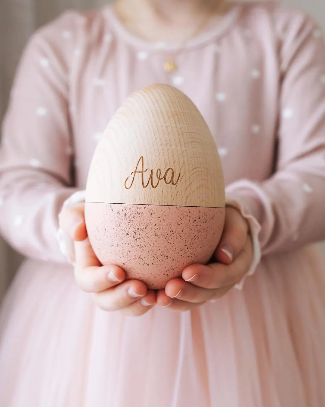 Personalised Fillable Large Wooden Speckled Easter Egg / Hollow Egg - Etsy | Etsy (US)