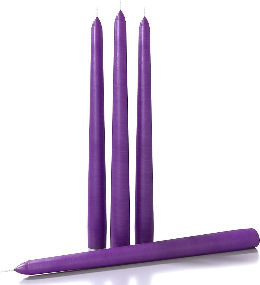 CANDWAX 12 inch Taper Candles Set of 4 - Dripless and Smokeless Candle Unscented - Slow Burning C... | Amazon (US)
