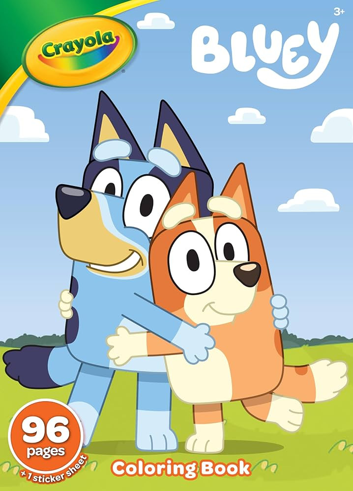 CRAYOLA Colouring Book - Bluey | 96 Pages of Bluey Colouring Fun | Sticker Sheet Included | Ideal... | Amazon (UK)