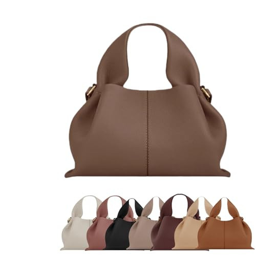 Dumpling Crossbody Bag Damen Kleine Umhängetasche aus PU Leder mit abnehmbarem Schultergurt,Handtaschen & Geldbörse Design | Verschleißfest Pflegeleicht Schlicht-elegant(M 23*13*14CM,Kastanienbraun) | Amazon (DE)