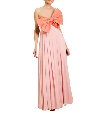 Mestiza New York Kiss Me Knot Twill Two-Tone Sweetheart Neck Bow Gown - 2 | Dillard's