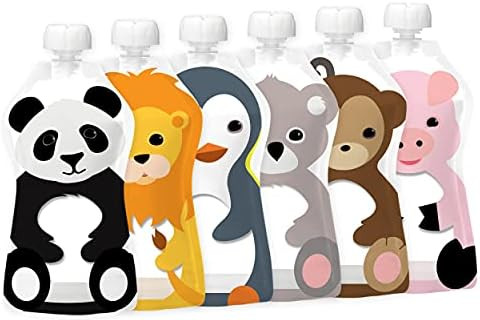 SQUOOSHI Reusable Baby Food Pouches - 5 oz - 6 Large Pouches - Baby Food Storage - Pouches Toddle... | Amazon (US)