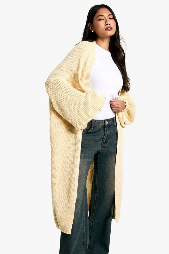 Oversized Balloon Sleeve Cardigan | Boohoo.com (US & CA)