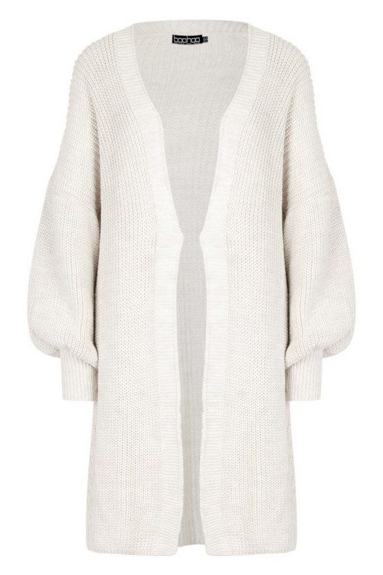 Oversized Balloon Sleeve Cardigan | Boohoo.com (US & CA)