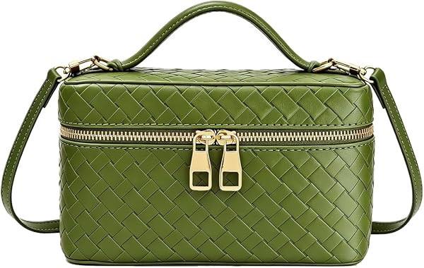Women's Square Box Crossbody Purse Mini Woven L19 Satchel Bag | Amazon (US)